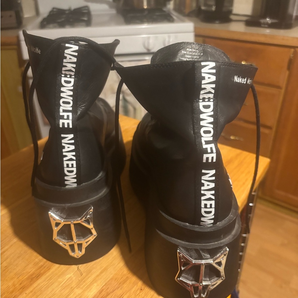 Naked Wolfe Black leather boots
